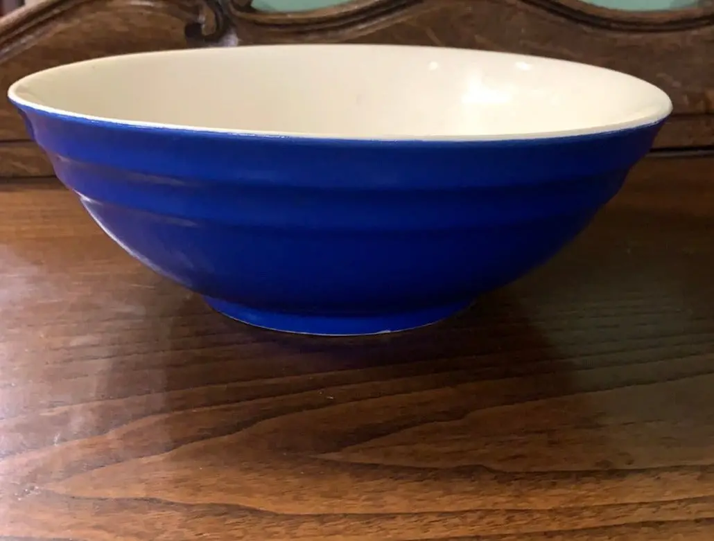 Large Blue Crock Bowl 1