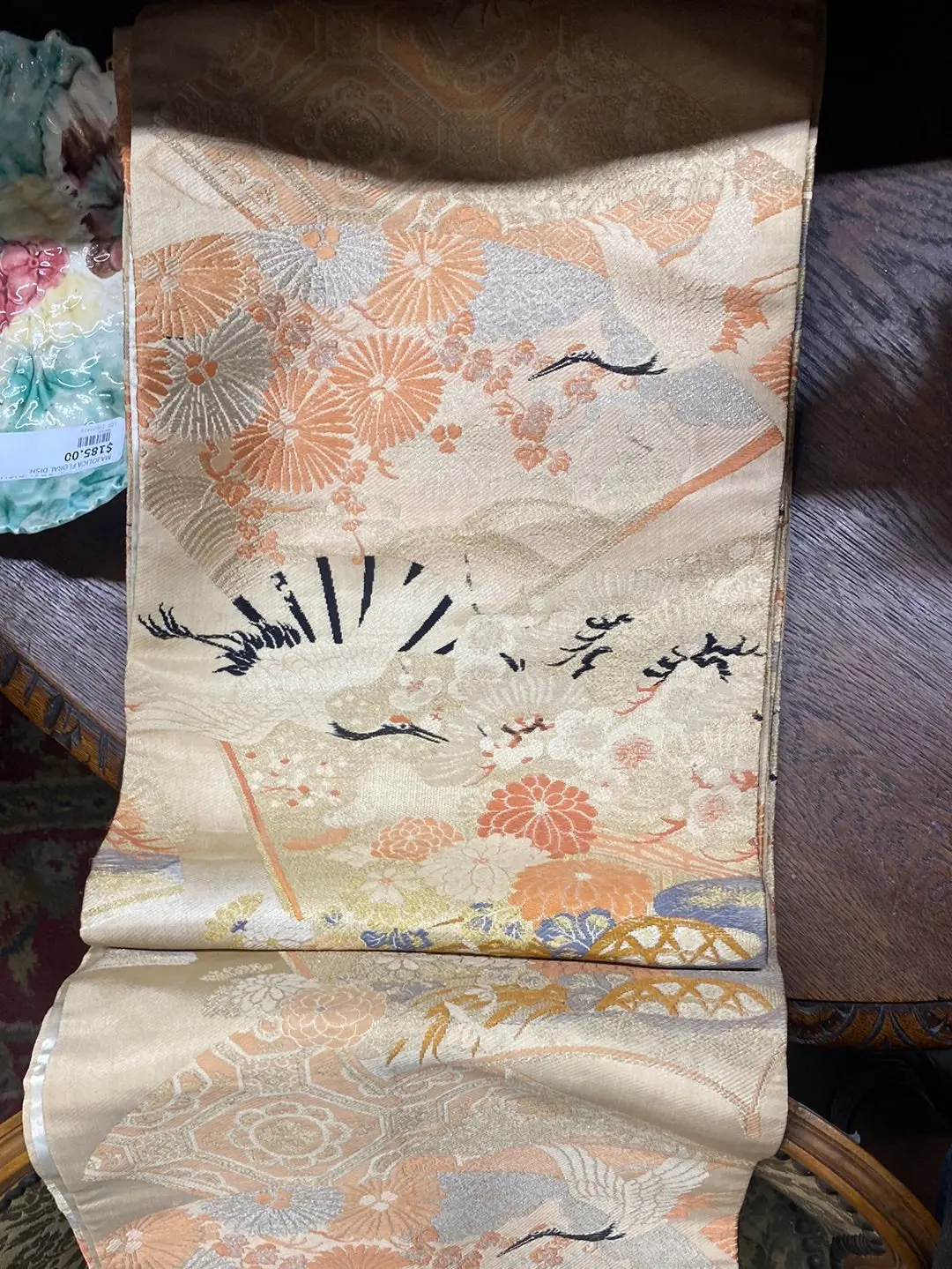 Long Japanese Tapestry With Cranes 1
