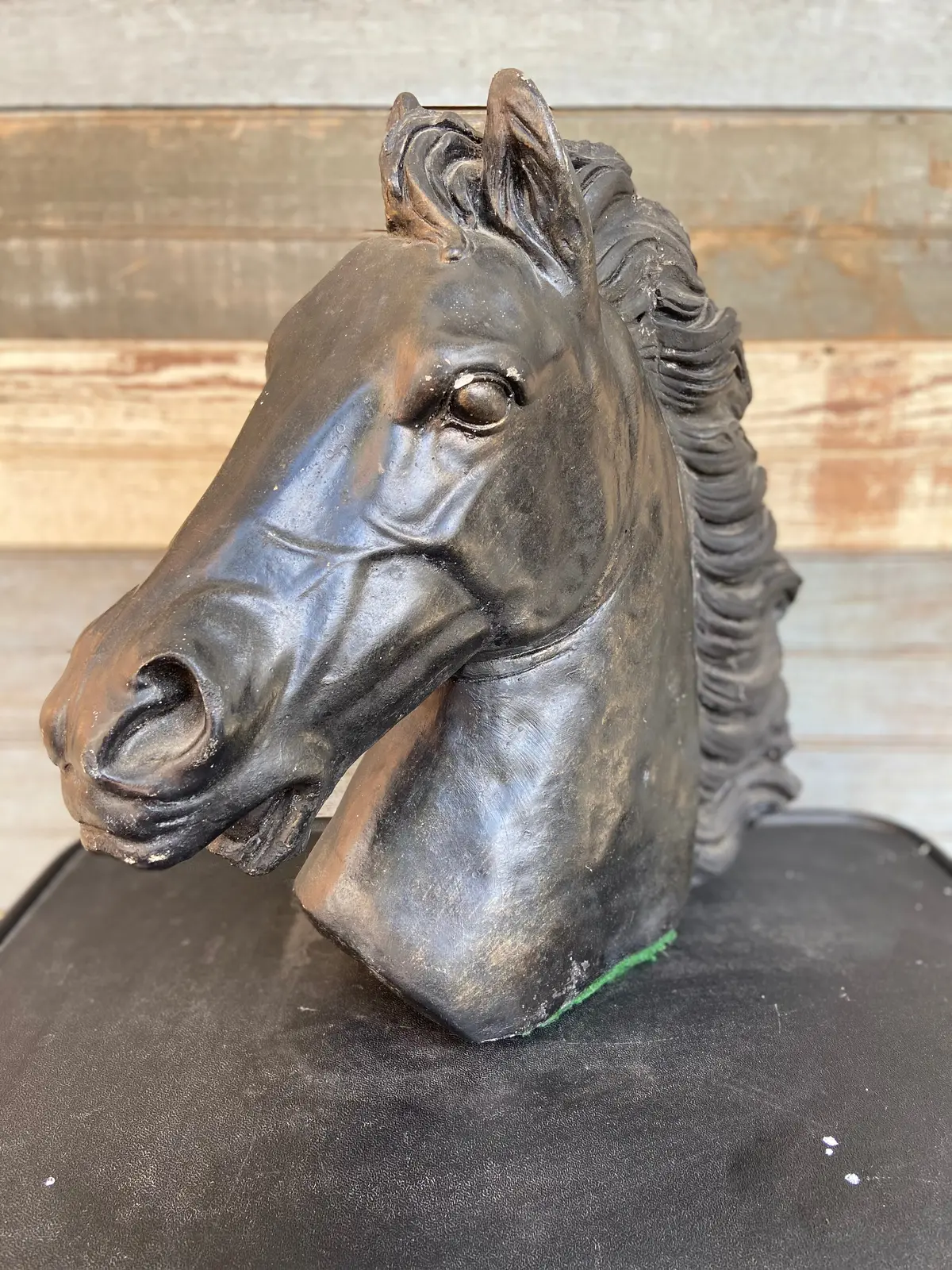 Black Cement Horse Head 1