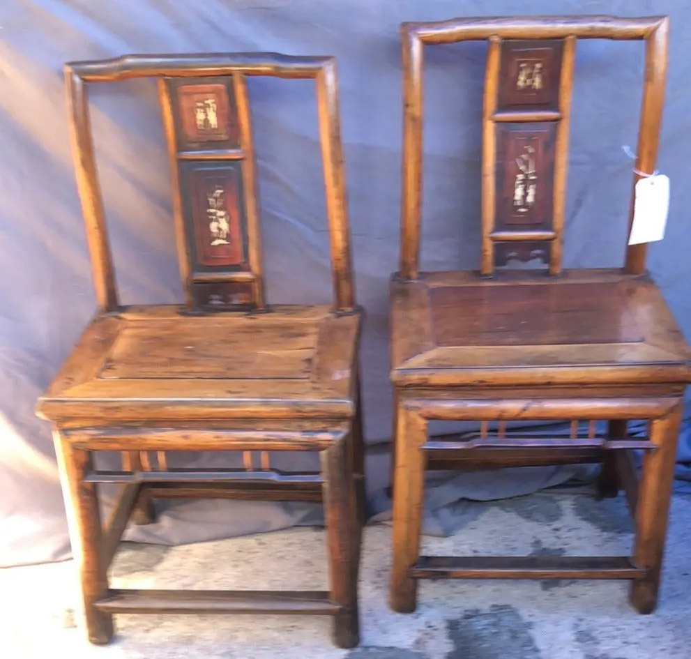 Pair Of Chinese Side Chairs - As Found 1