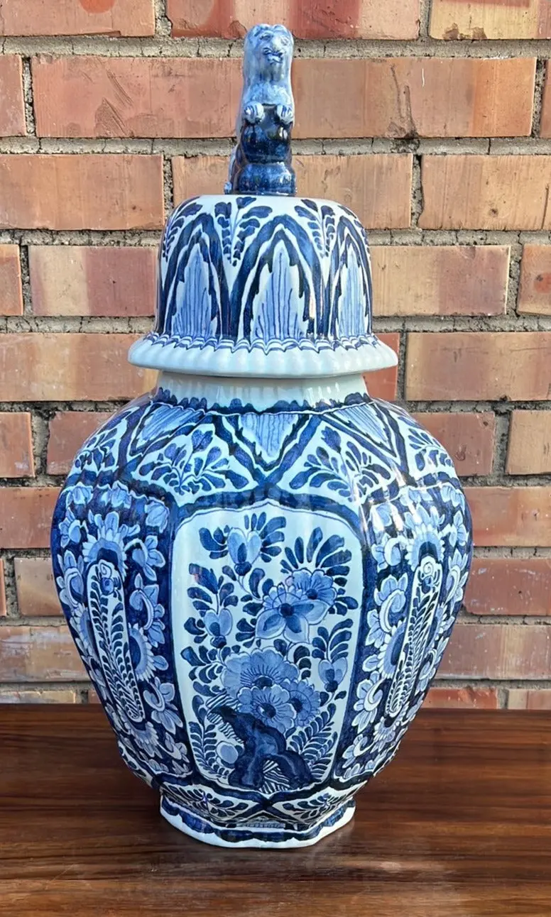 Large Delft Blue And White Ginger Jar 1
