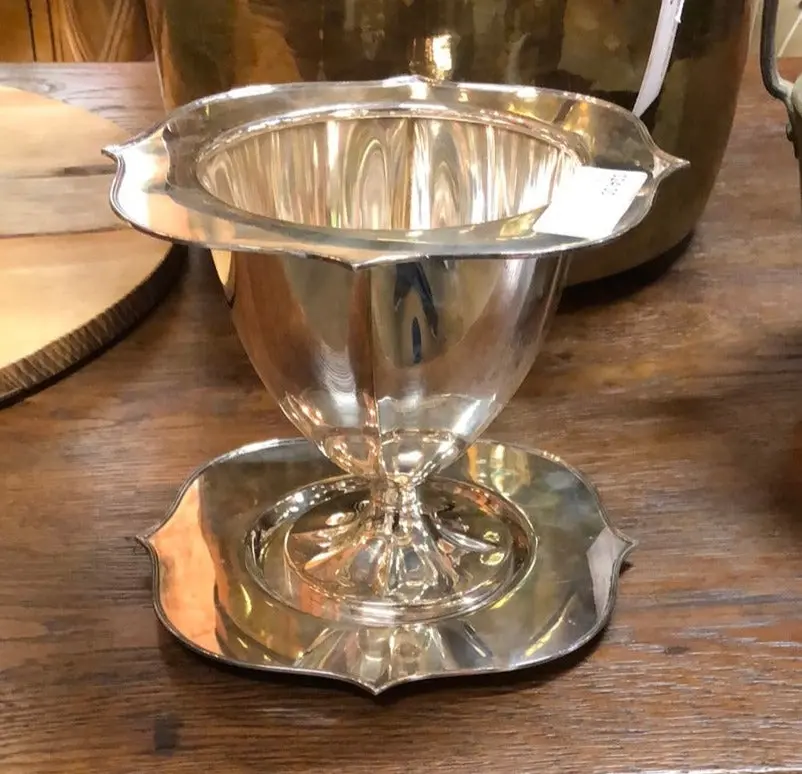 Silverplate Tall Footedl Compote With Tray 1
