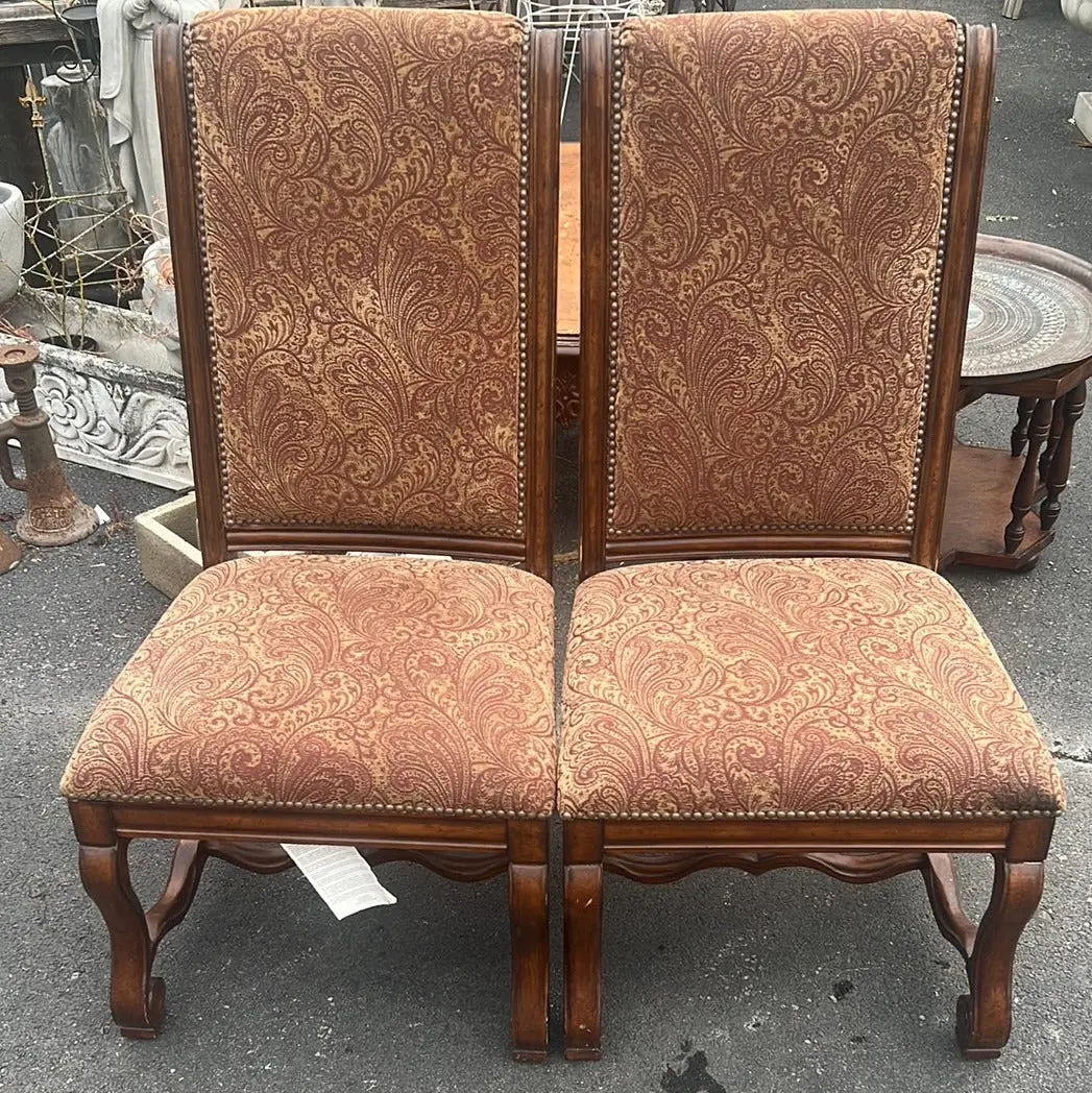 Pair Of Armless Tapestry Chairs - Not Old 1