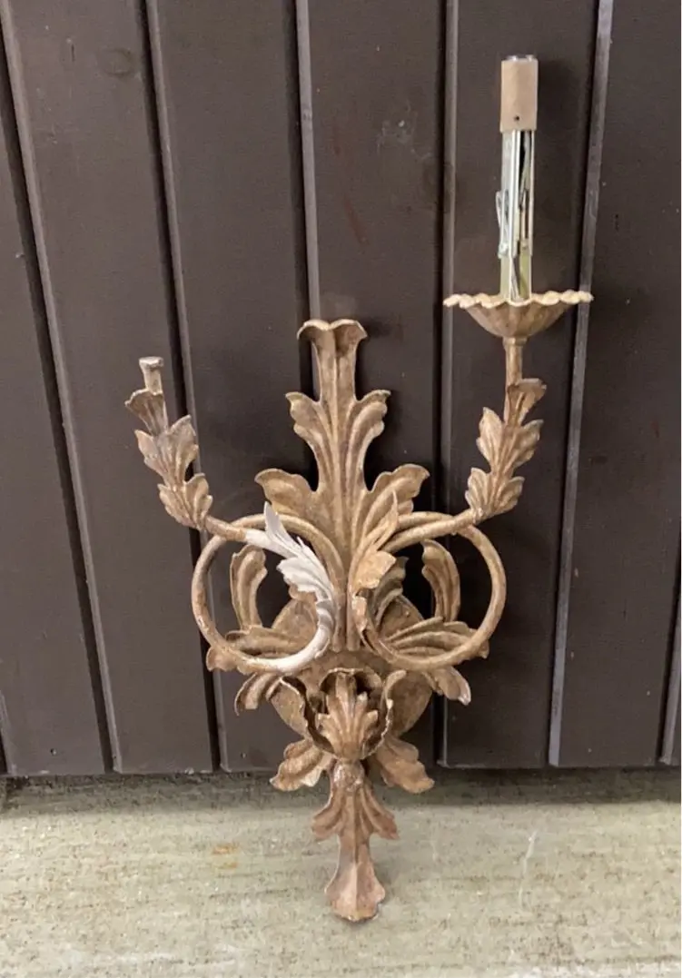 2-Arm Foliate Sconce - As Found 1