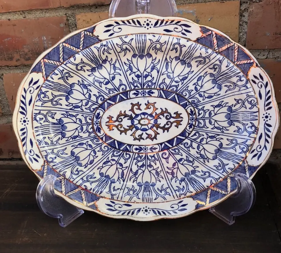 Small Oval Blue And White Wilton ;Ily Platter 1