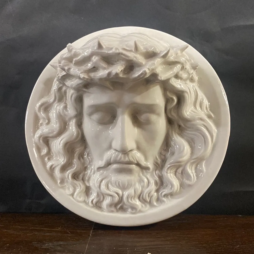 Round Porcelain Jesus Plaque 1