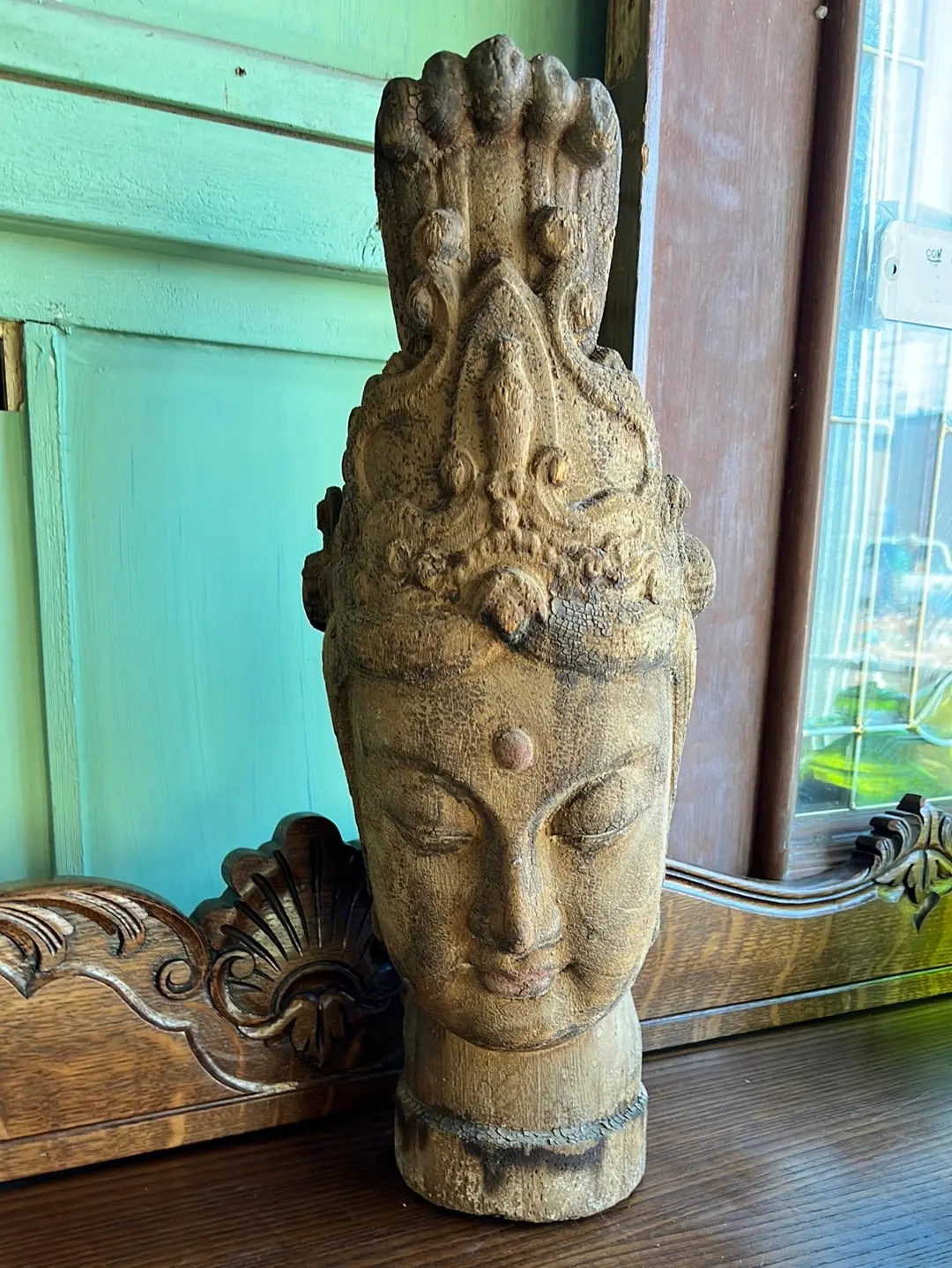 Large Carved Quan Yin Head 1