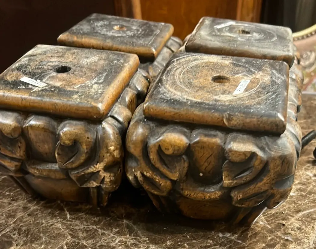 Set Of Four Wood Feet 1