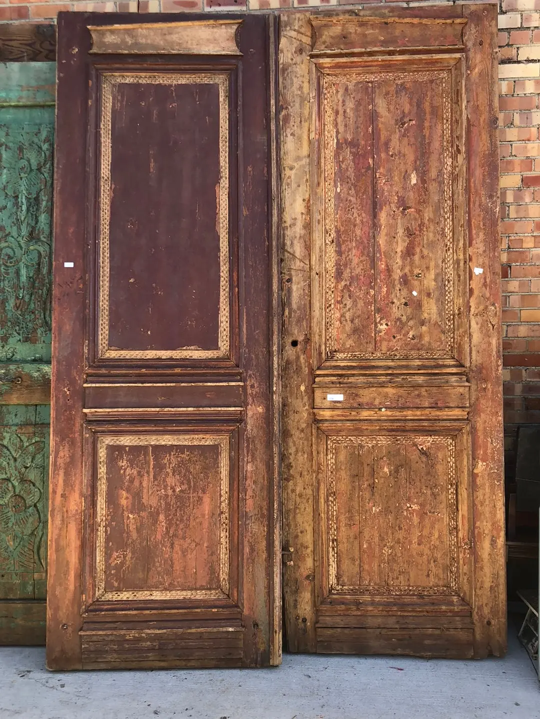 Pair Of Huge Pine Door With Rectangular Panels 1