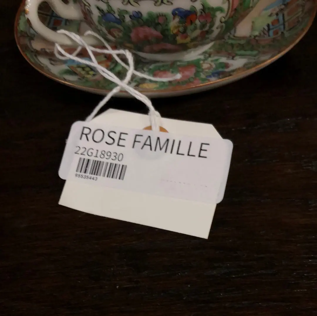 * Set Of Four Rose Famille Bullion Cups With Lids Added To Sold Lot 1
