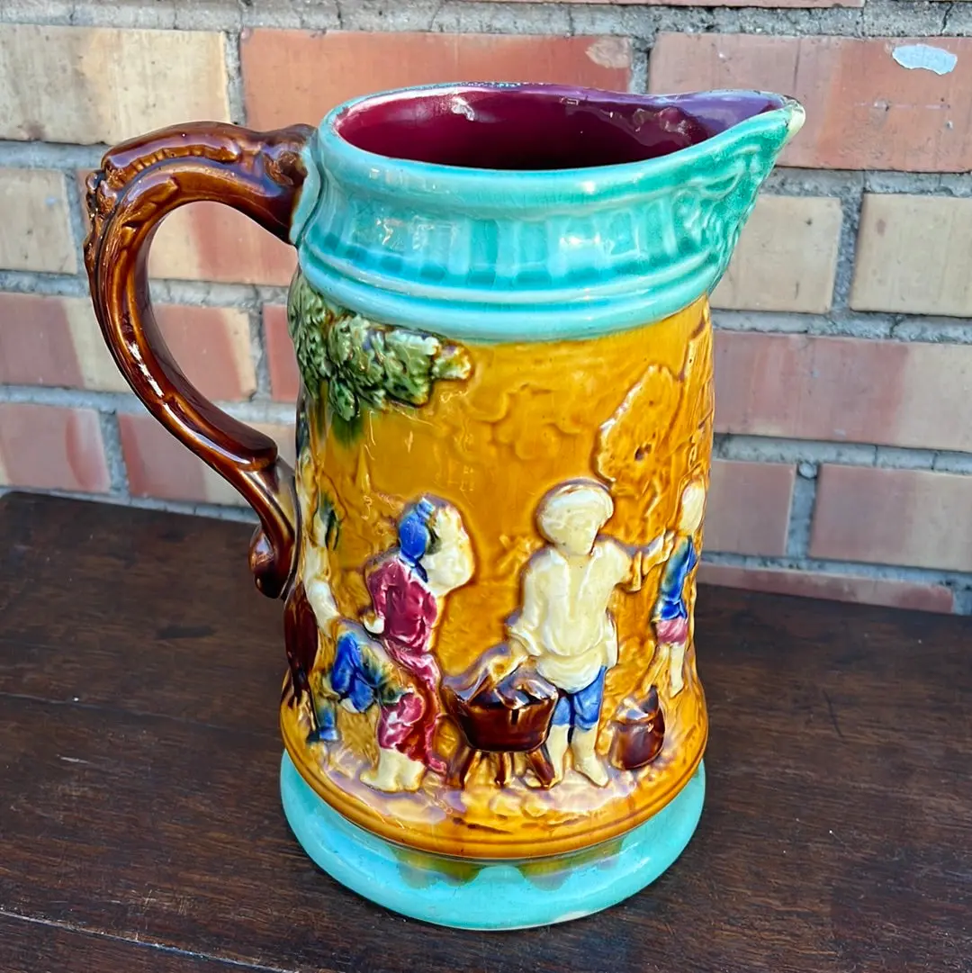 Multi Color Majolica Pitcher 1