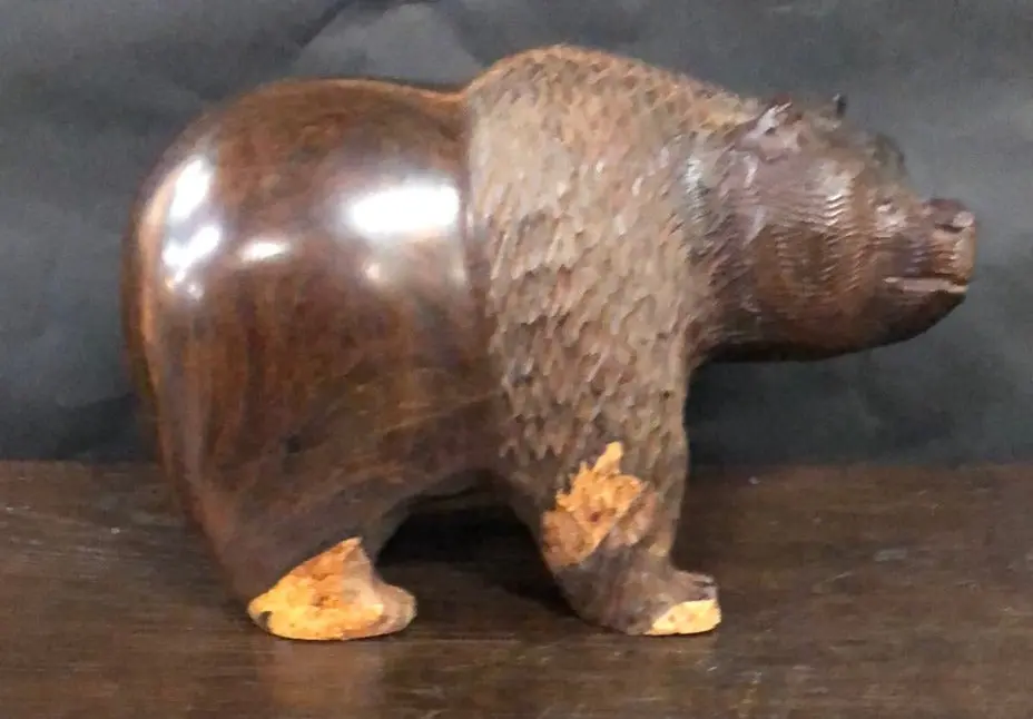 Carved Rosewood Bear Figure 1