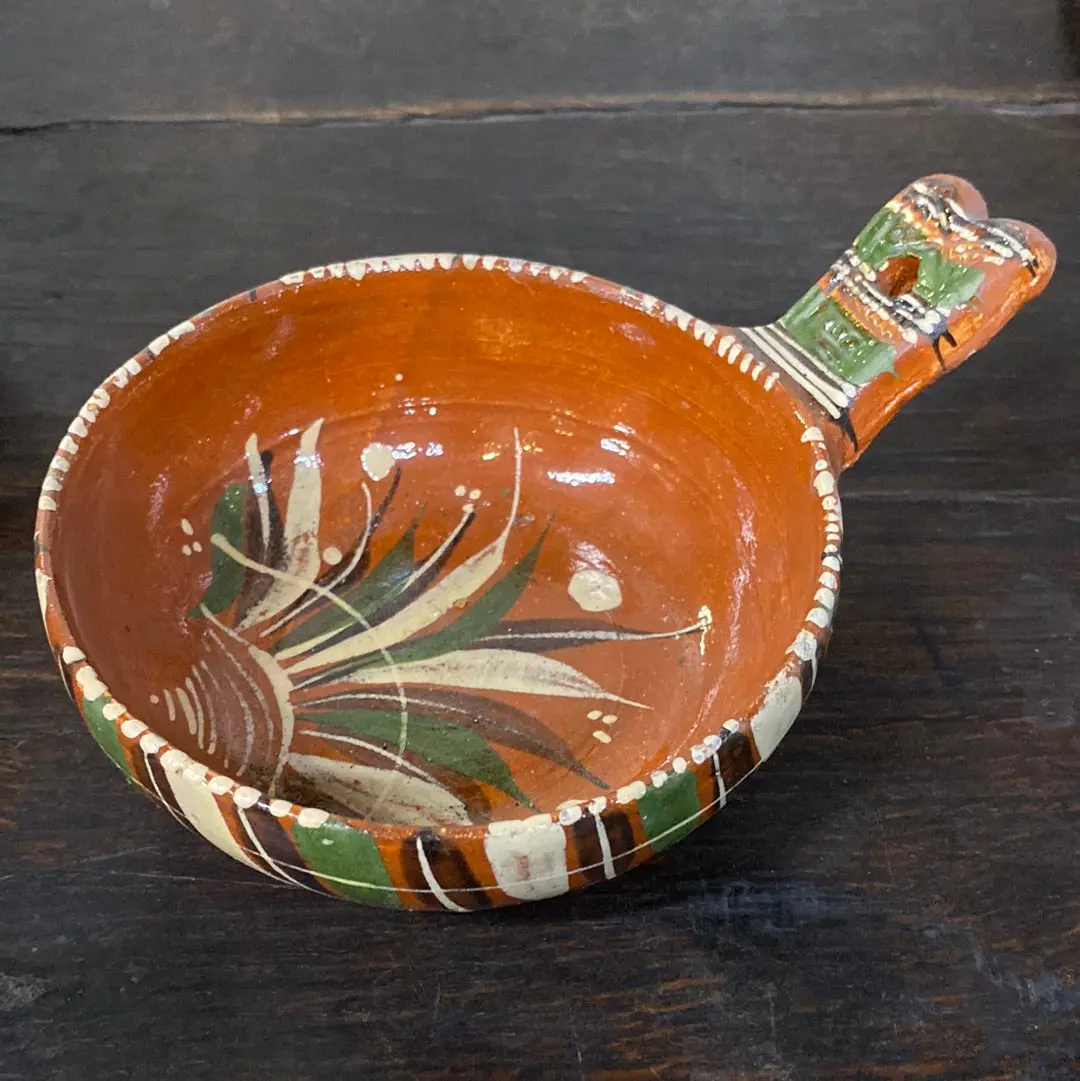 Small Terra Cotta Bowl With Handle 1
