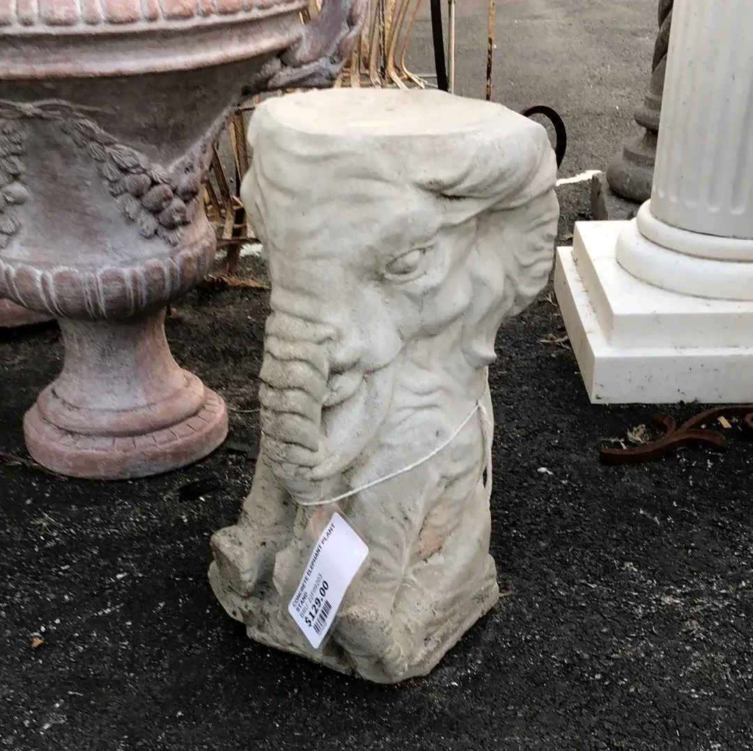 Concrete Elephant Plant Stand 1