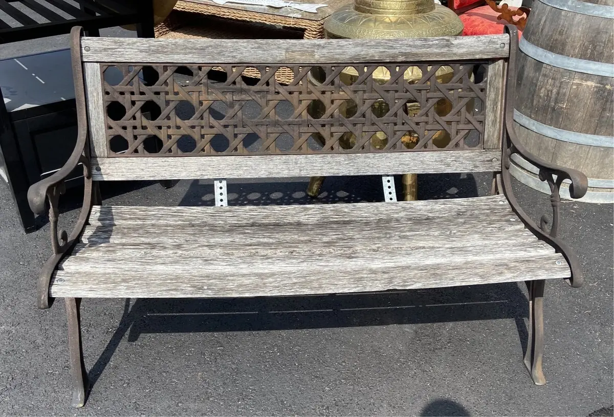 Cast Iron And Wood Park Bench - As Found 1