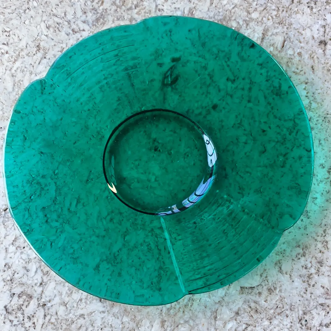 Emerald Green Glass Saucer 1