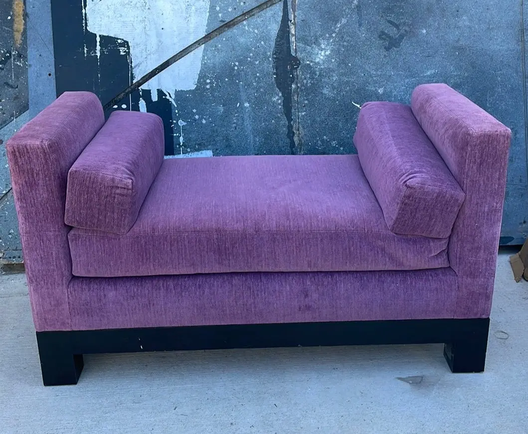 Mauve Contemporary Upholstered Bench 1