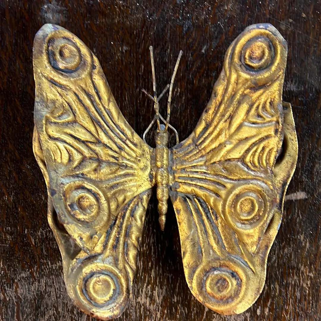 Large Golden Metal Butterfly 1