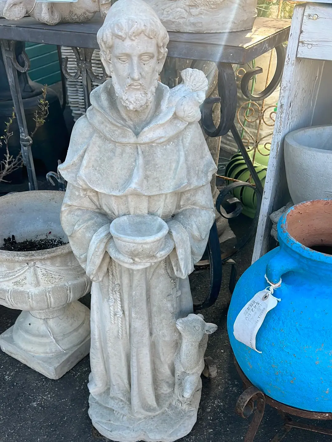 St Francis Concrete Statue With Deer 1