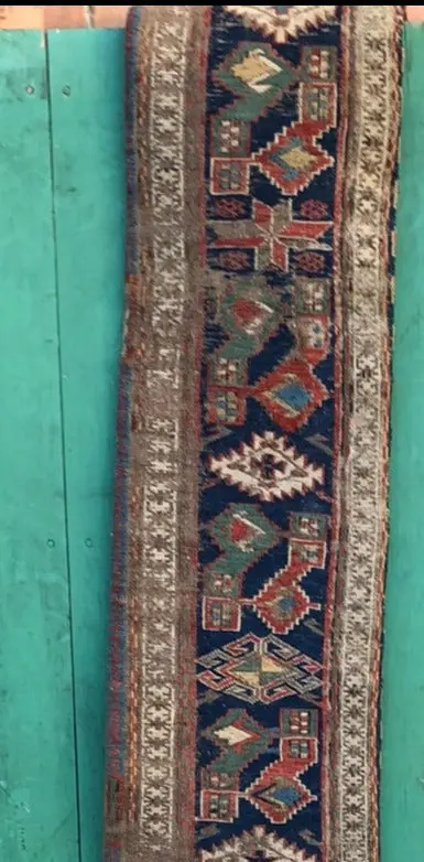Hand Tied Rug Fragment Table Runner 1