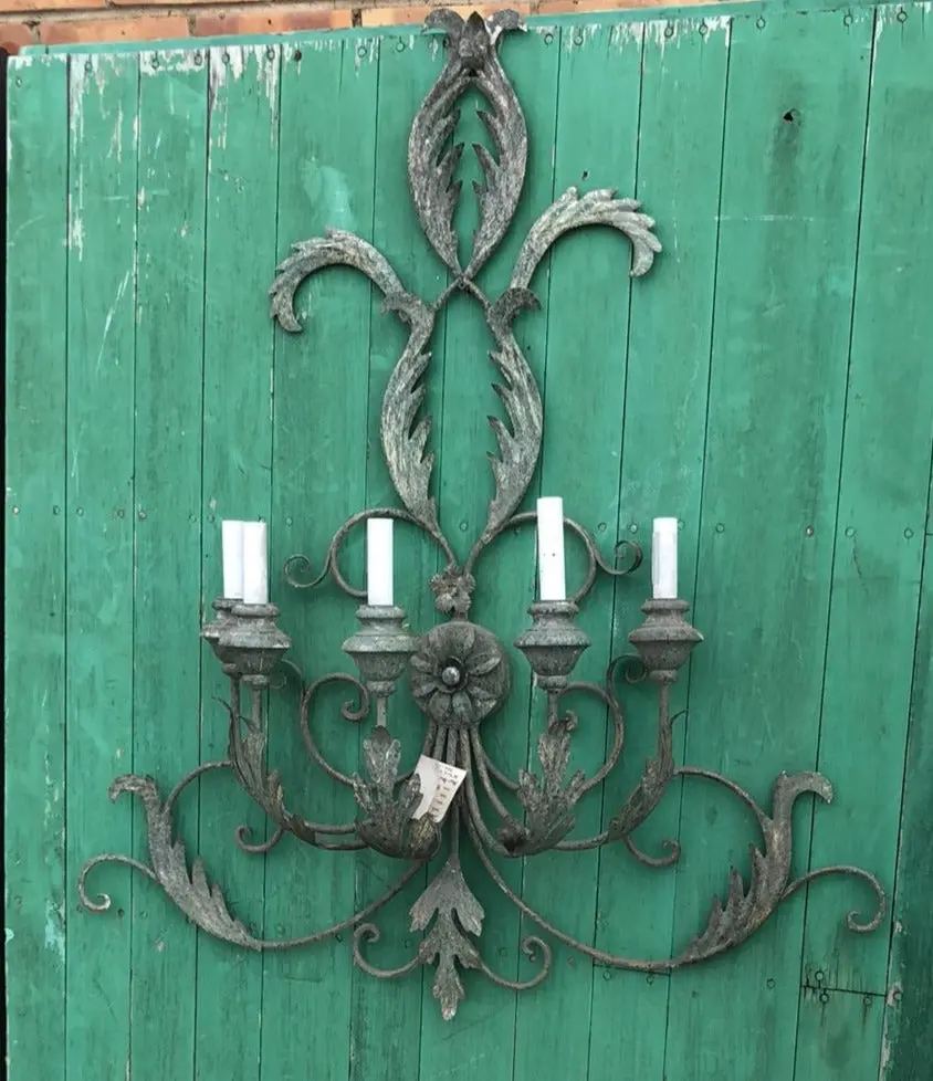 Large Green Italian Style Iron Sconce - Not Old 1
