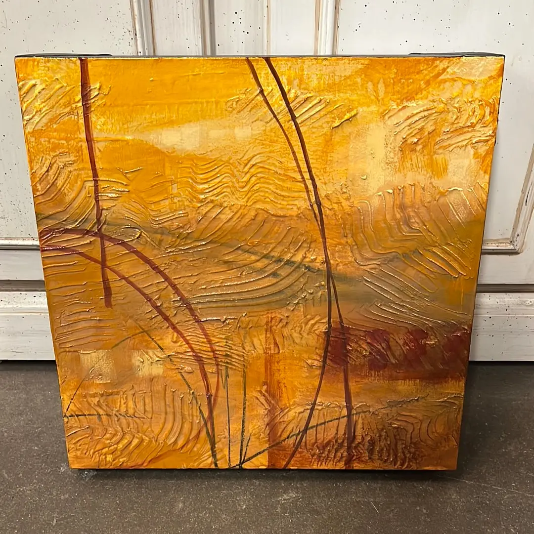 Small Square Abstract Oil Painting By Geoff Hagar 1