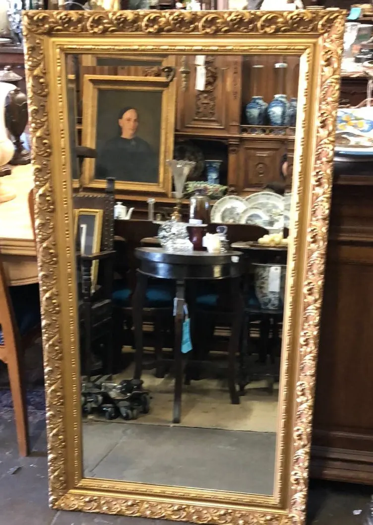 Beveled Glass Mirror In Gilt  Gesso Frame 1