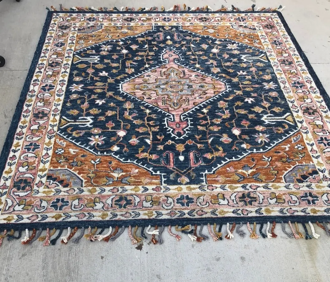 Blue Pink And Orange 8' X 10' Rug 1