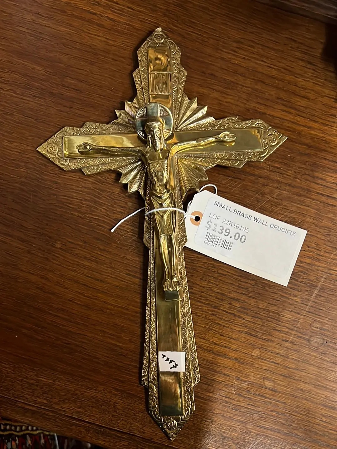 Small Brass Wall Crucifix 1