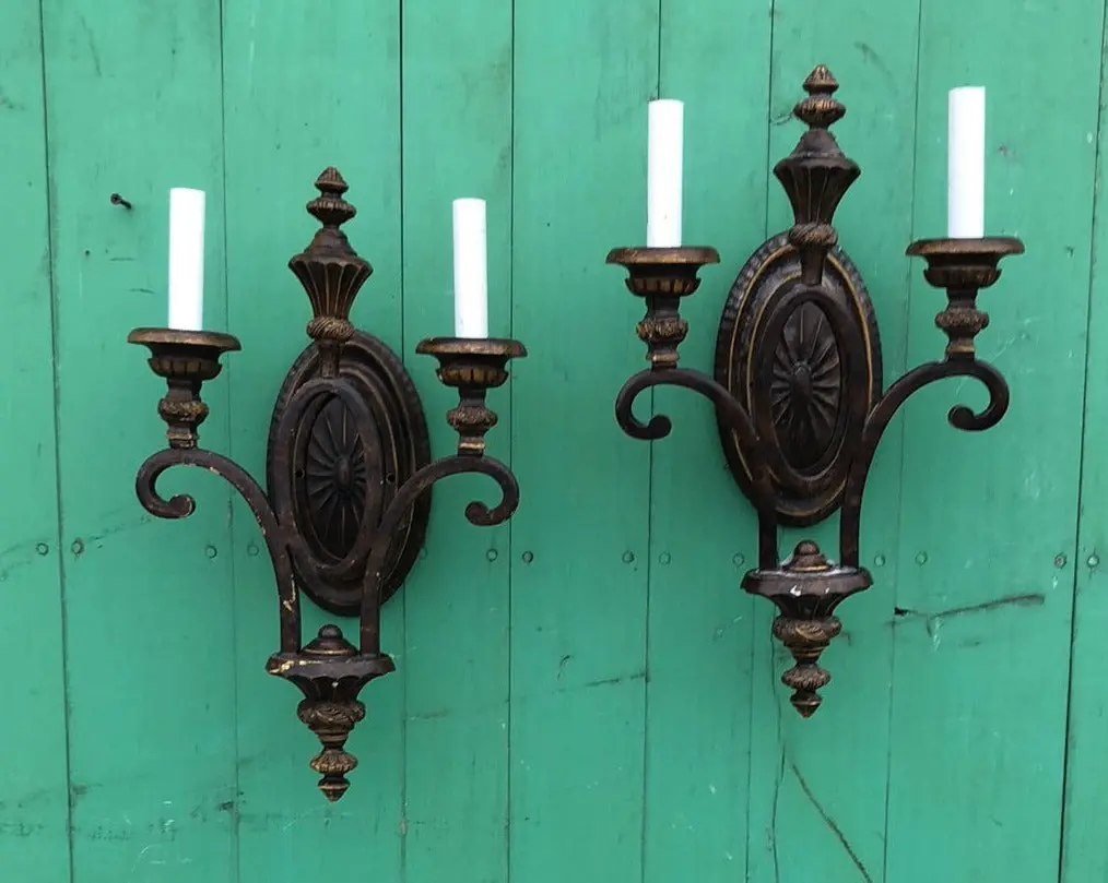 Pair Of Not Old Metal Wall Sconces 1