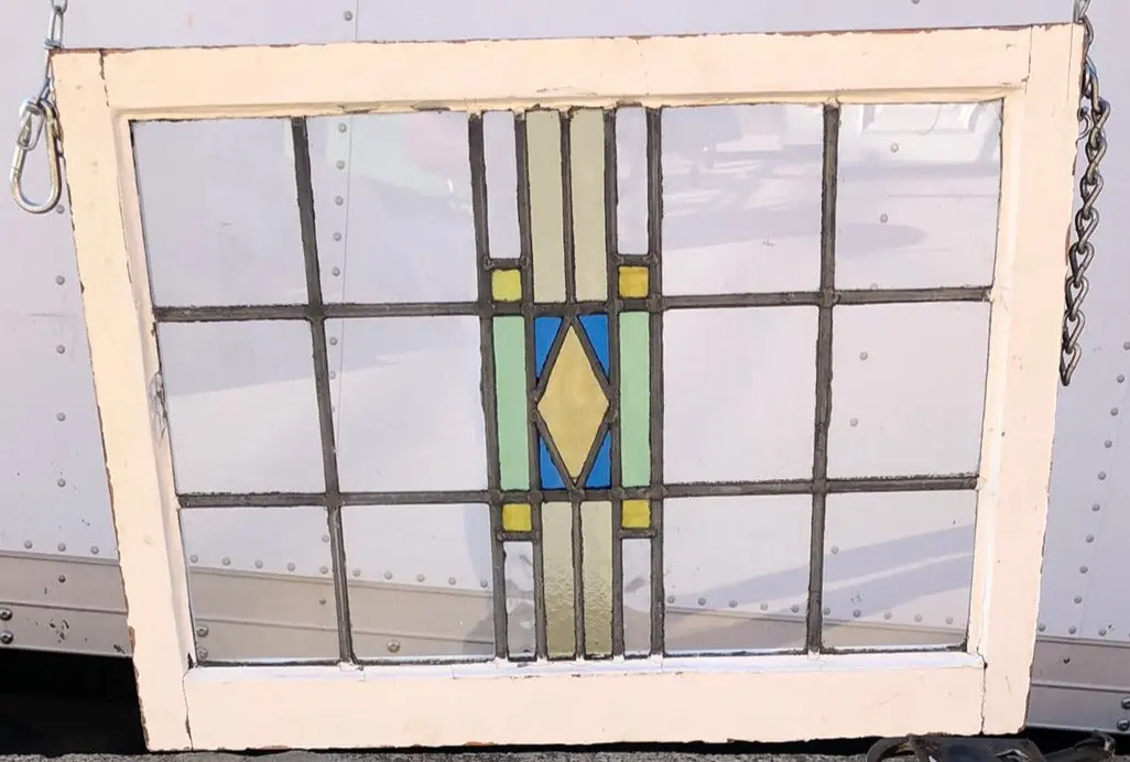 Large Yellow Diamond In Blue Background With 13 Panes 1