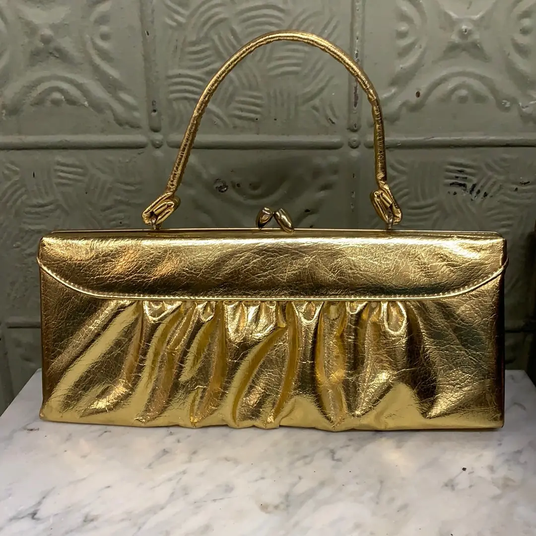 Gold Metalic Rectangular Purse 1