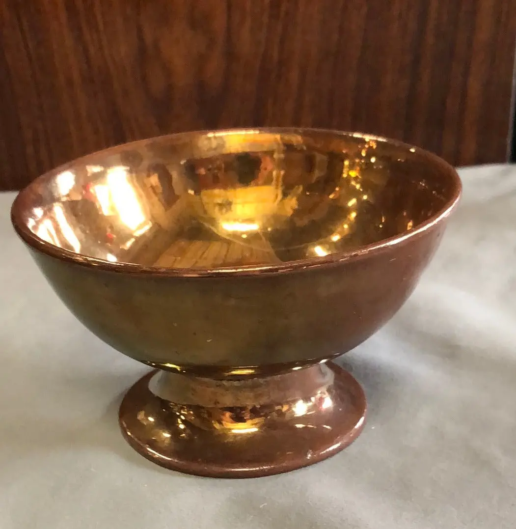 Simple Copper Luster Footed Bowl 1