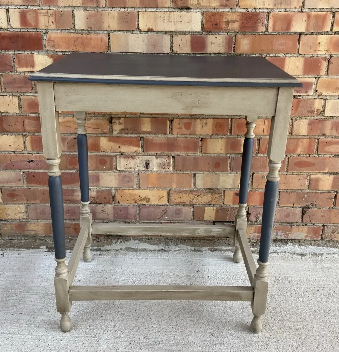 Blue And Gray Painted Side Table 1