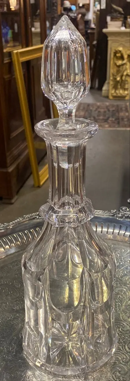 Tall 19Th Century Decanter And Stopper 1