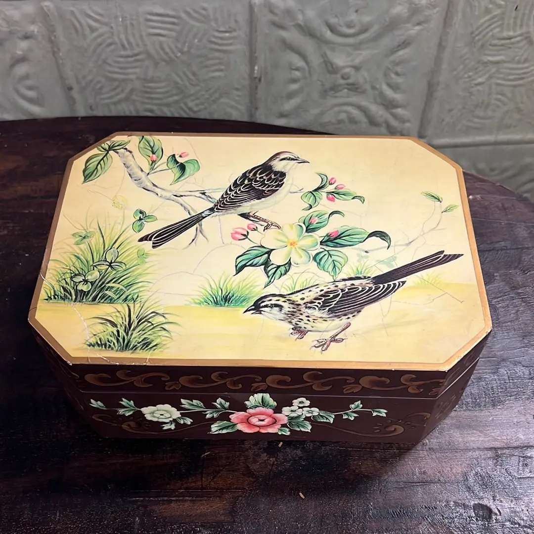As Is Yellow Asian Box With Birds 1