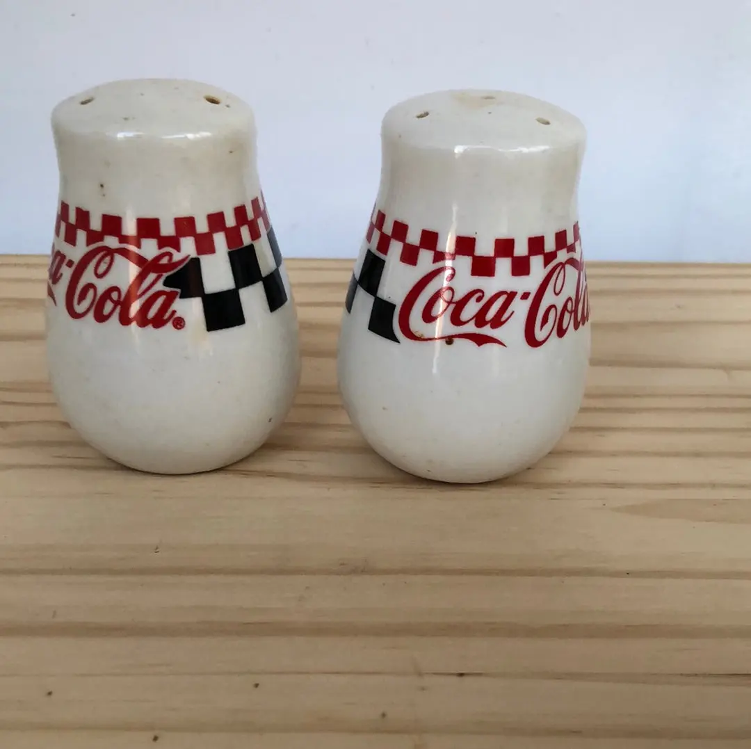 Red And Black Check Coca-Cola Salt And Pepper Shakers 1