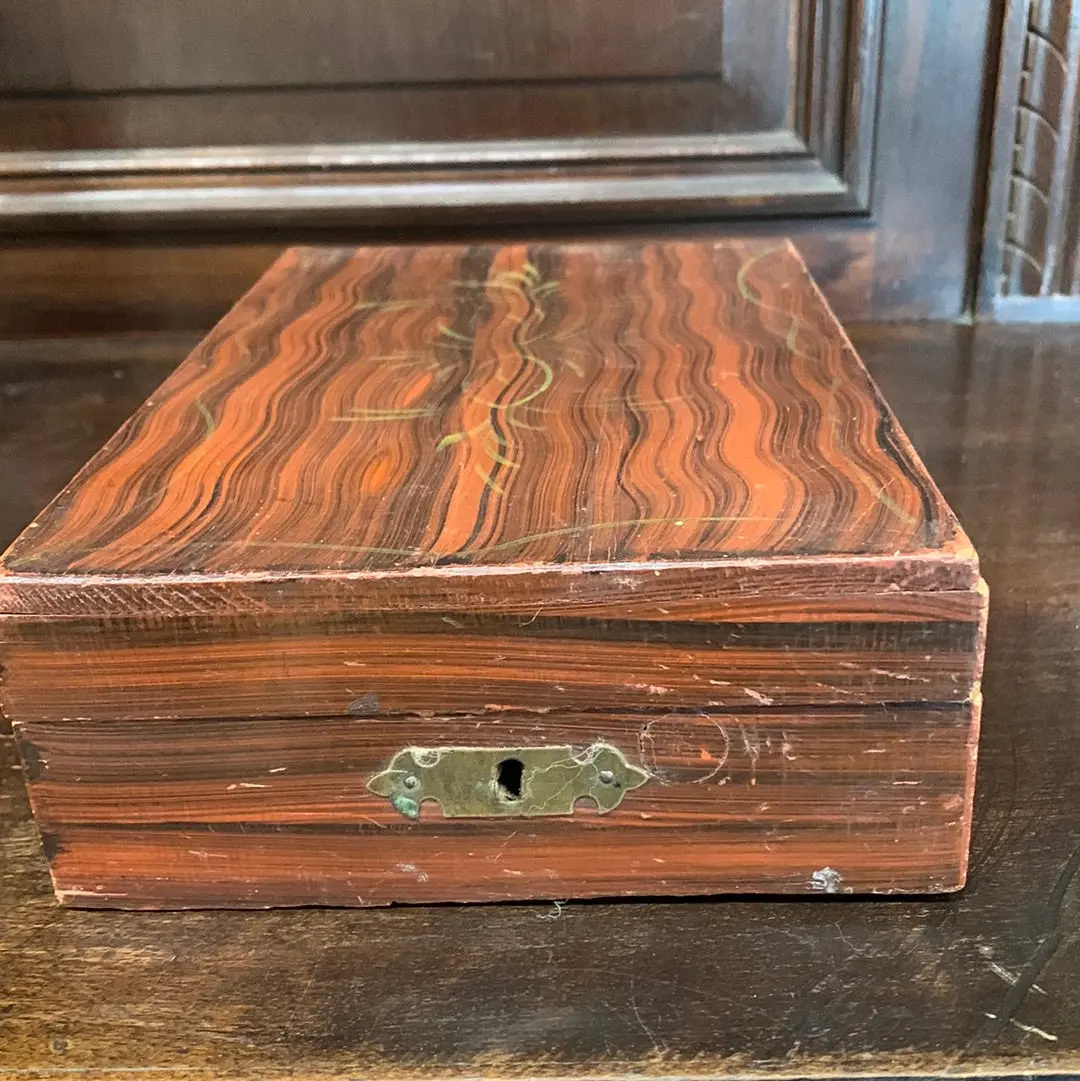 Faux Grain Rosewood Writer’S Box 1