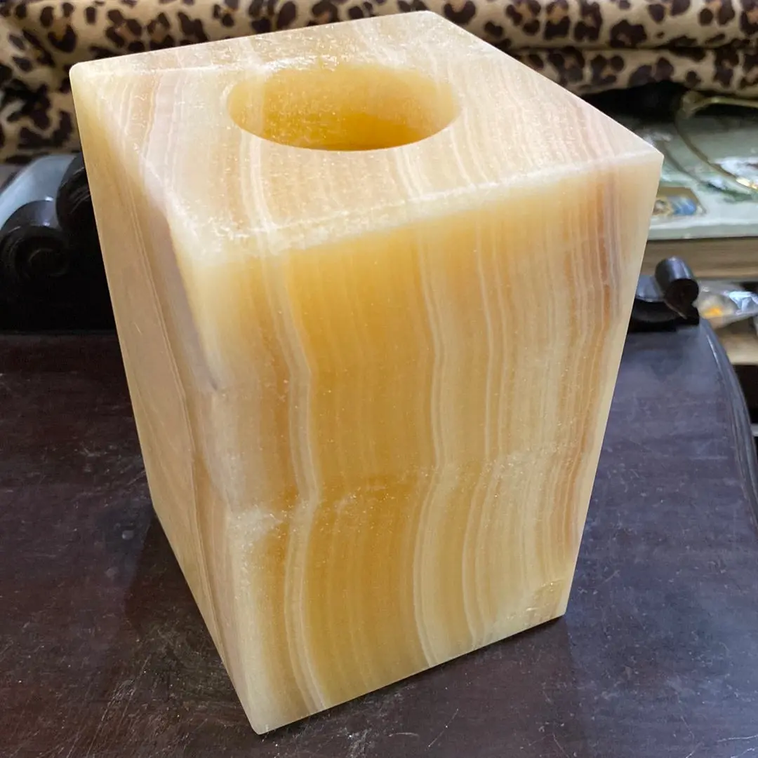 Alabaster Votive Candle Cover 1