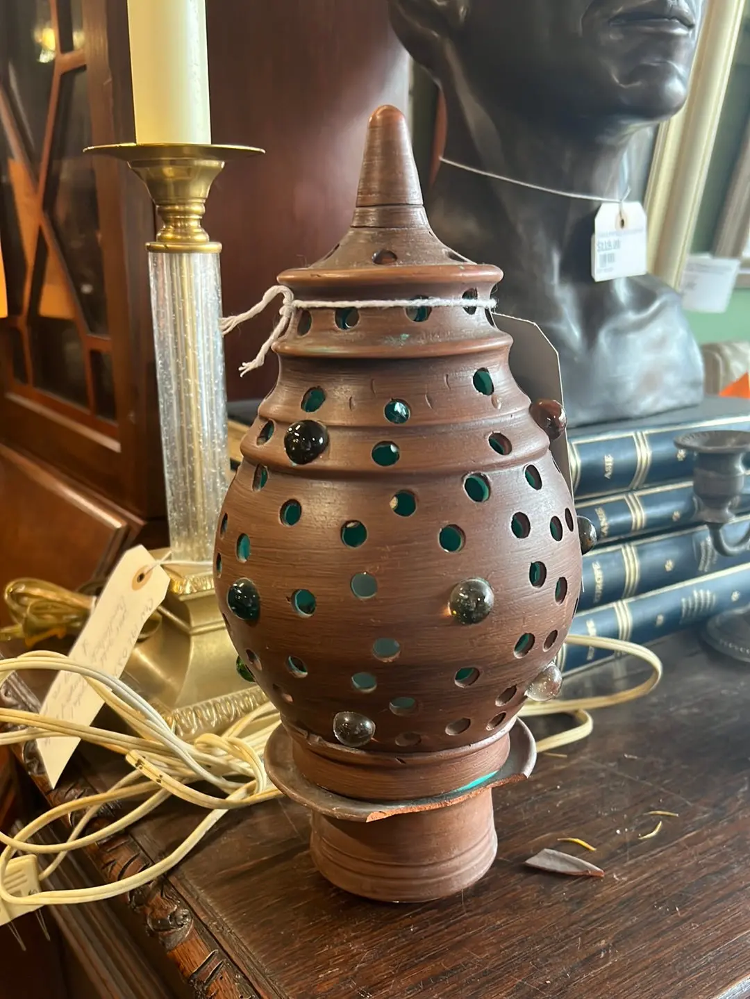 Bejeweled Pottery Lantern Top 1