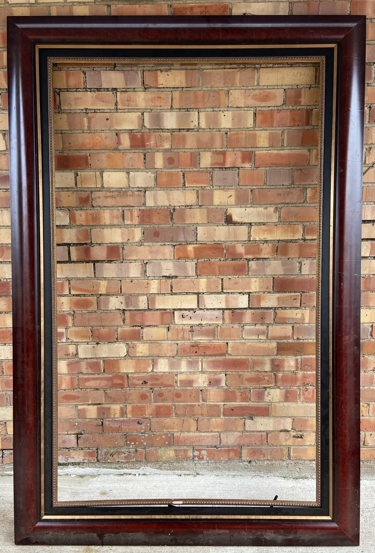 Huge Mahogany Wood Frame With Burl 1