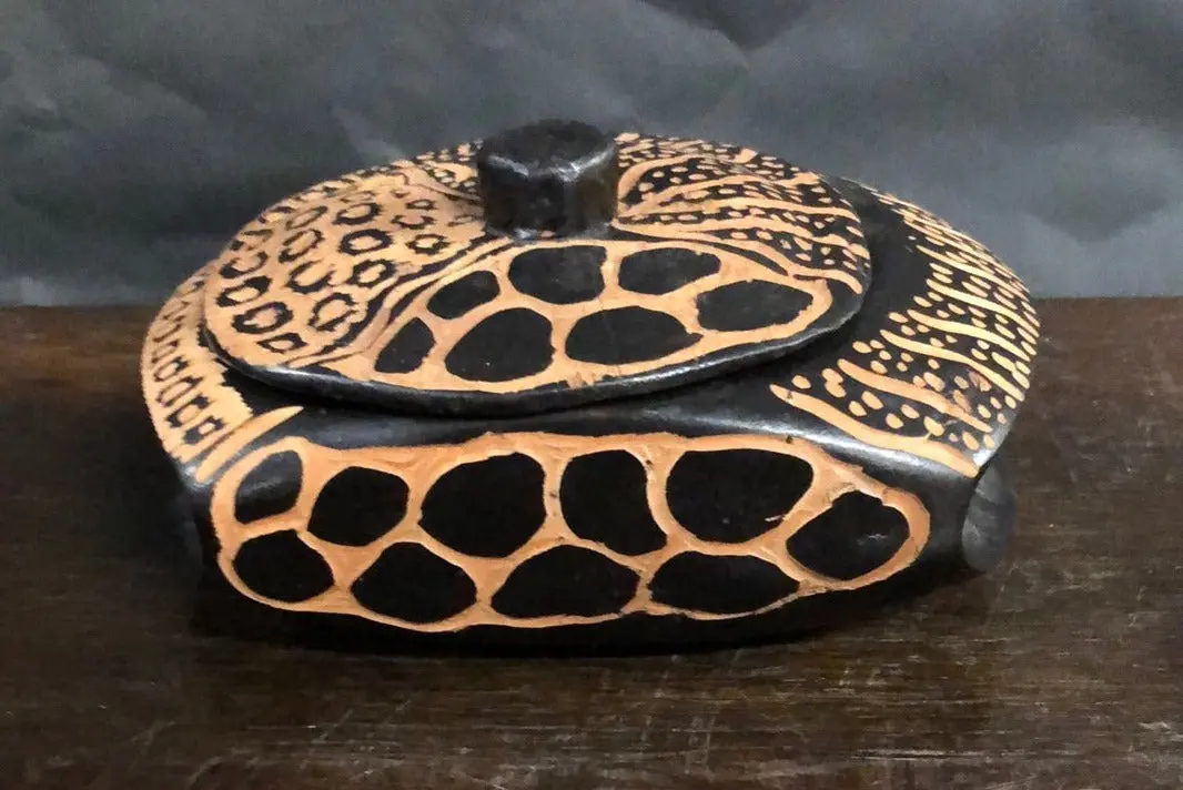Carved Patterned Wood Box 1
