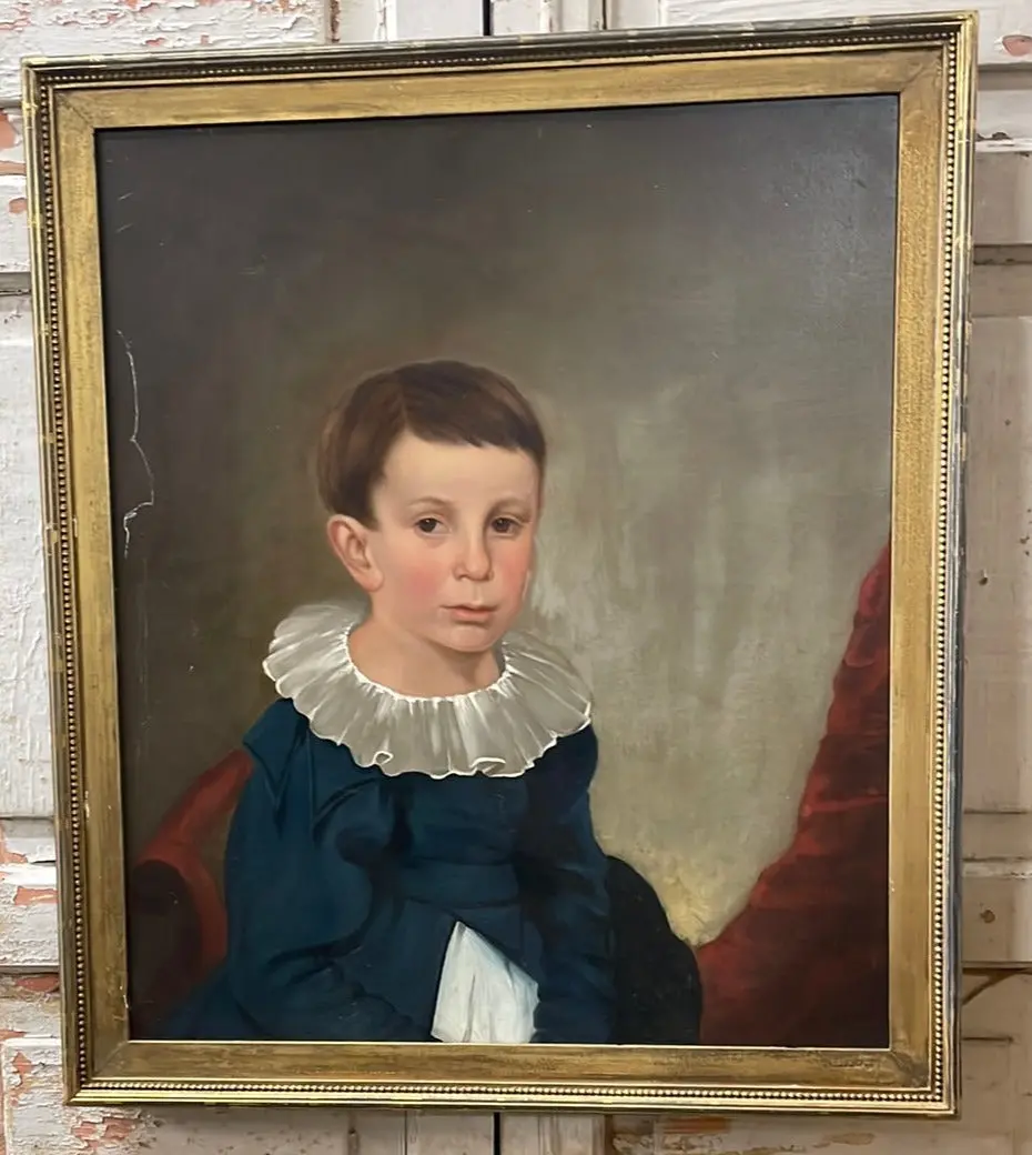 Young Boy Oil Painting On Board 1