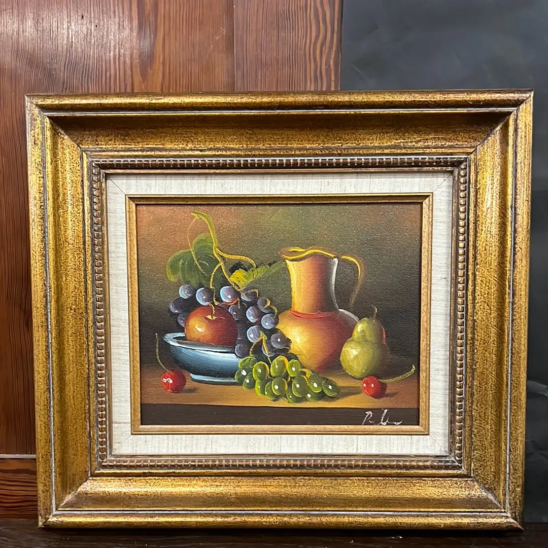 Small Gold Framed Fruit Still Life Painting 1