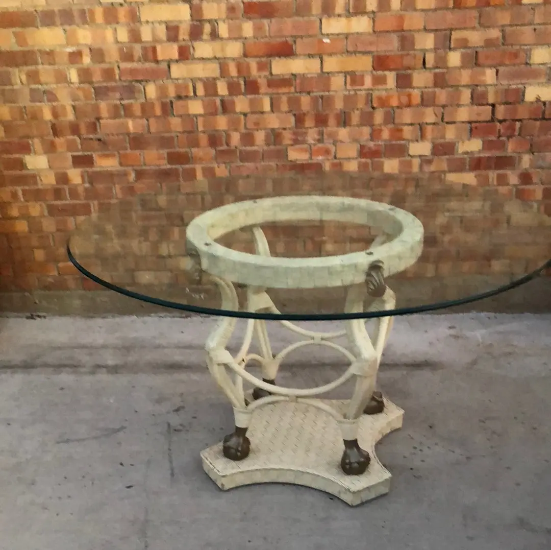 Round Glass Top Pedestal Base Table 1