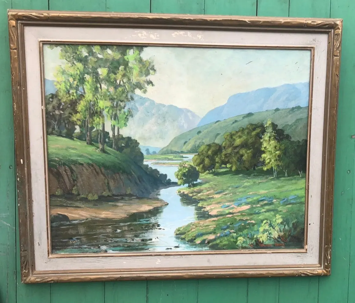 Green Hue Landscape Oil Painting By Walter Young 1