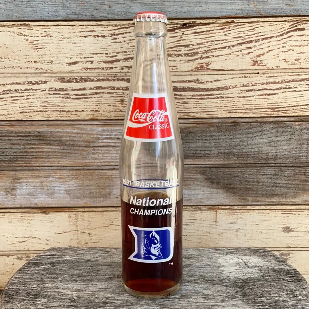 10Oz Coca Cola '91 Duke National Champs Bottle 1