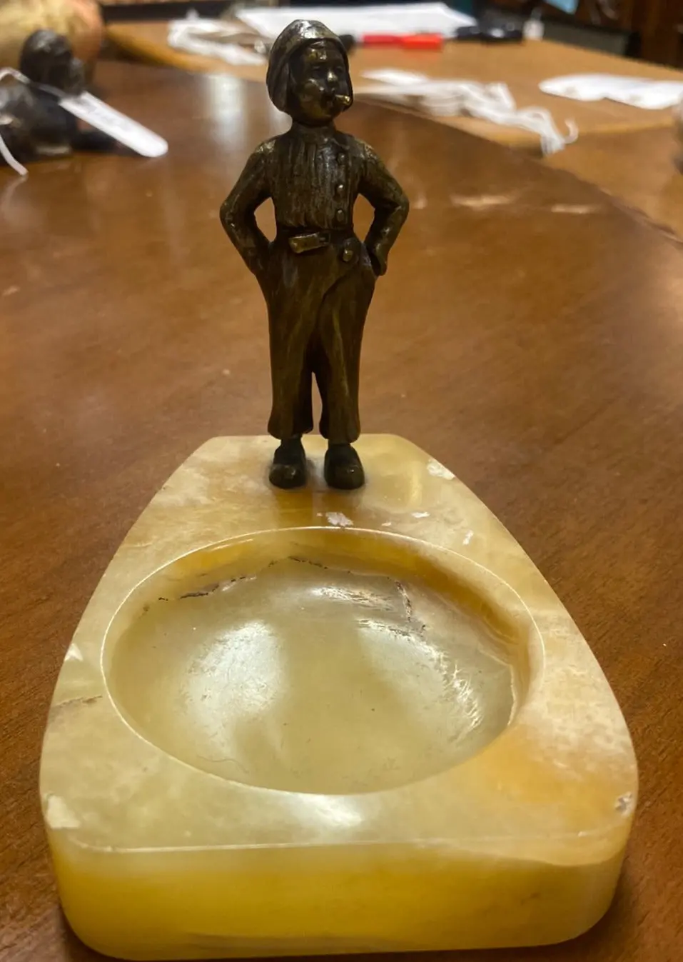 Dutch Smoking Kid Bronze Ashtray 1