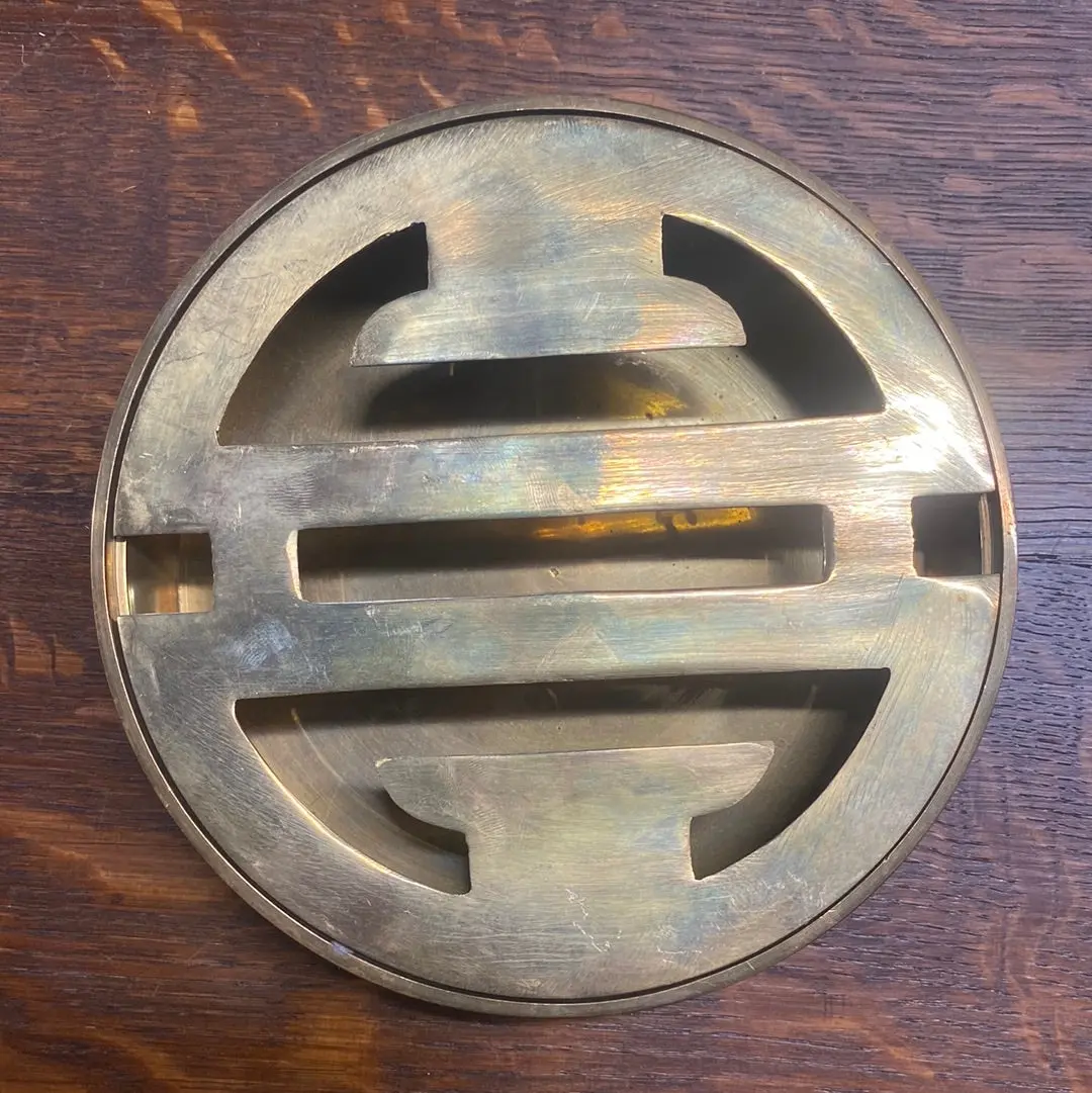 Round Asian Brass Incense Holder 1
