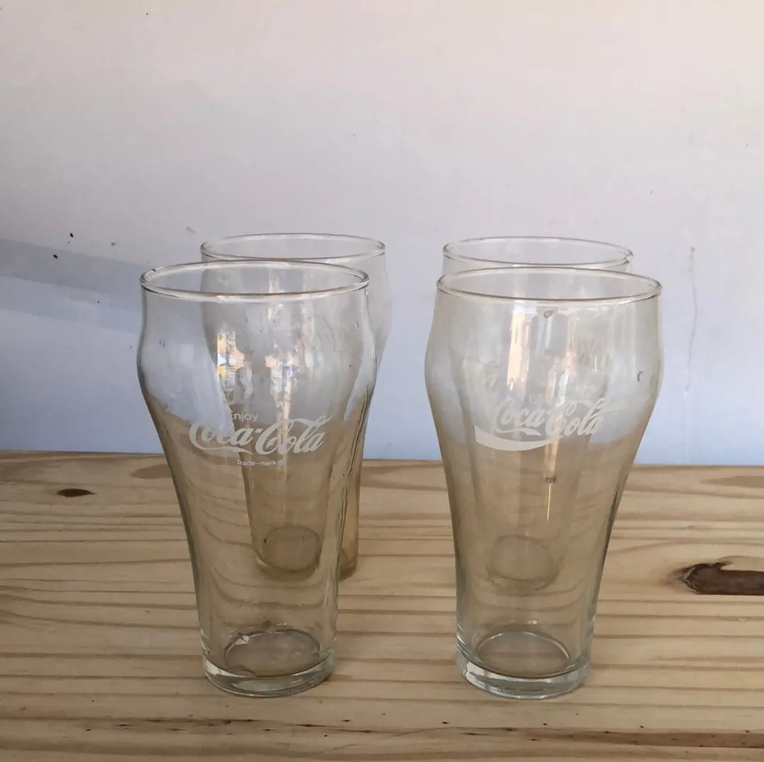 Set Of 5  -16 Ounce White Label Coke Glasses 1